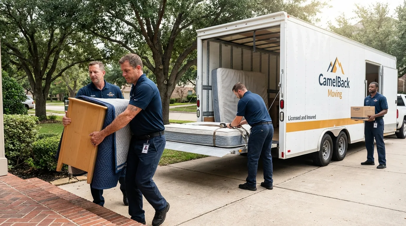 Crew loading residential truck for cross-state move from Hermitage, PA